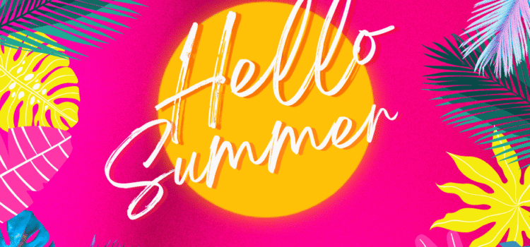 Colorful image with text Hello Summer